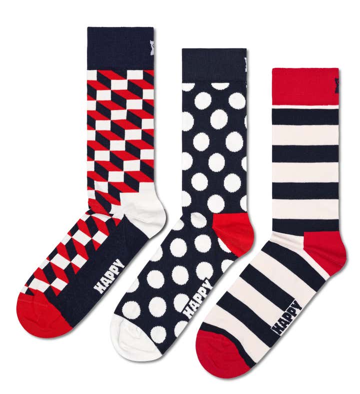 3-Pack Classic Filled Optic Socks